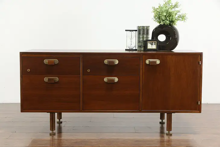 Midcentury Modern Danish Vintage Office Credenza & File, Jens Risom #36411