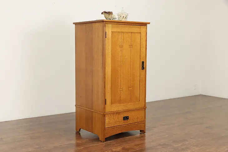 Mission Oak Arts & Crafts Craftsman Cupboard, File or Bath Cabinet #35845