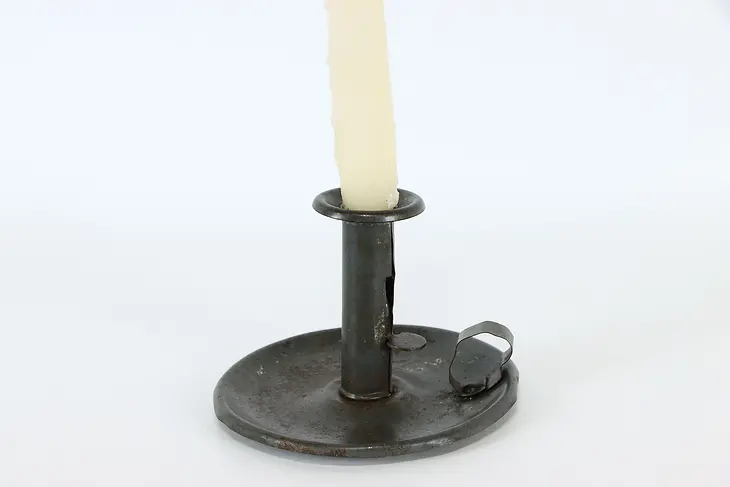 Antique Farmhouse Chamberstick or Candle Holder with Handle, Adjustable #37180