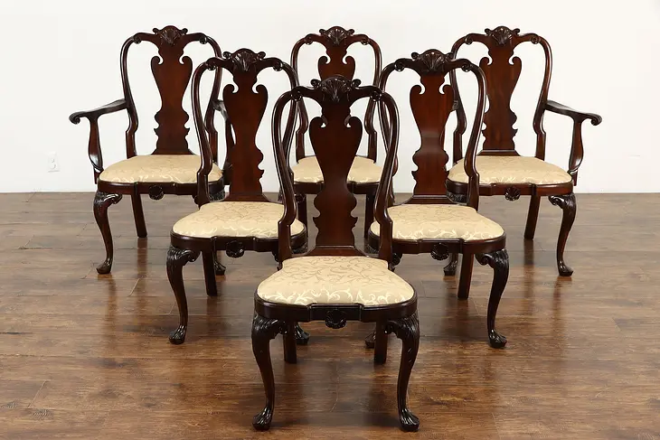 Set of 6 Georgian Design Mahogany Dining Chairs, Williamsburg by Stickley #37297