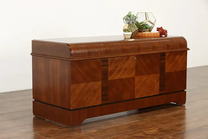 Art Deco Vintage Waterfall Cedar Trunk or Blanket Chest, Dillingham #35761