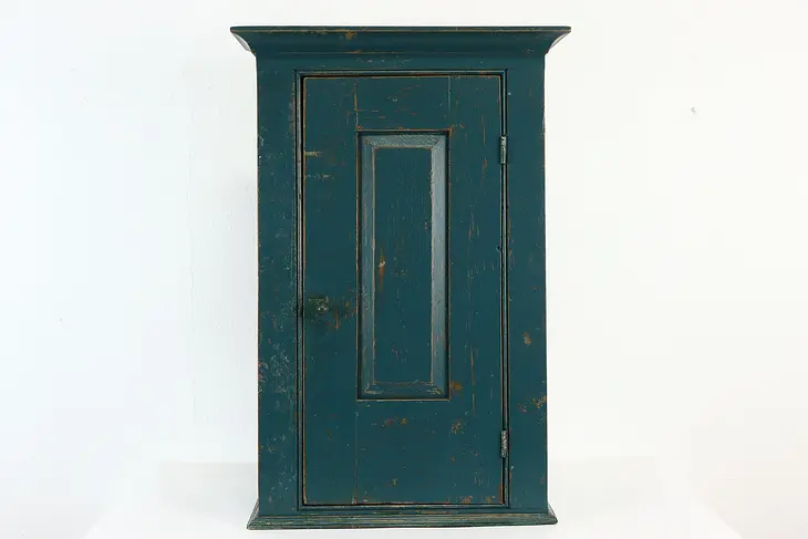 Painted Country Pine Farmhouse Vintage Hanging or Countertop Cupboard #37511