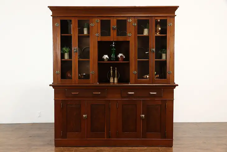 Farmhouse Country Victorian Redwood Kitchen Pantry Cupboard #36249