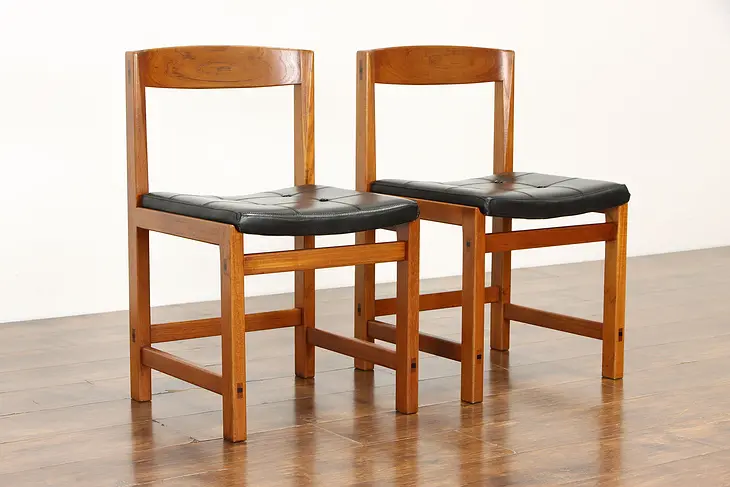 Pair Midcentury Modern 1960 Vintage Teak Chairs Attrib. Bruno Matthsson #37362