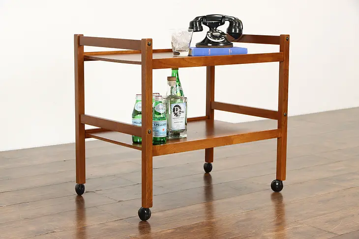 Midcentury Modern Design Teak Bar or Tea Cart, Brdr. Furbo, Denmark #37929