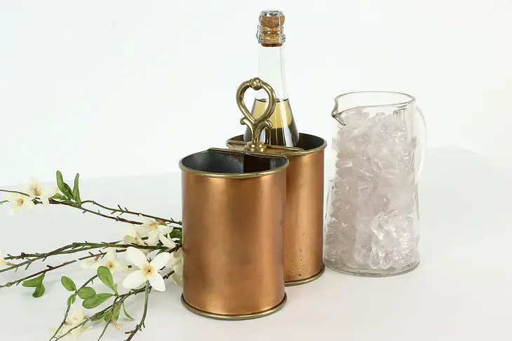 Copper & Brass Vintage Double Bottle Champagne or Wine Cooler #38036