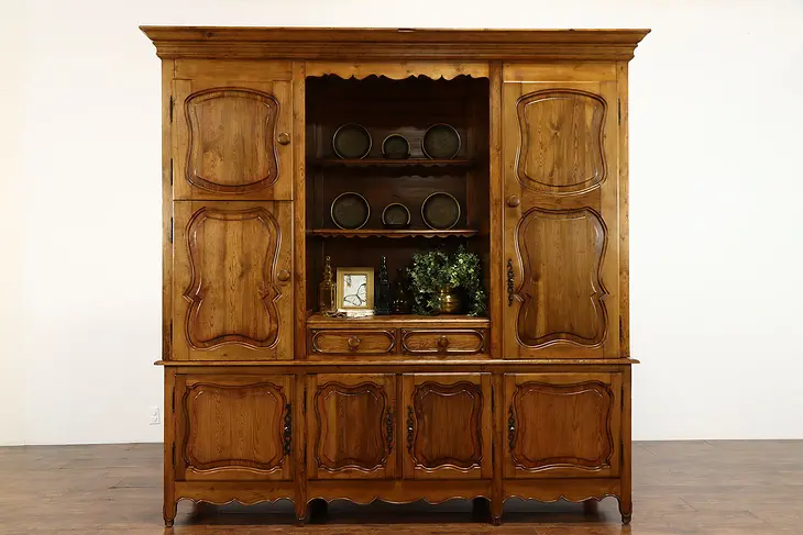 French Country Pine Antique Farmhouse Cabinet Kitchen Pantry Cupboard #37203
