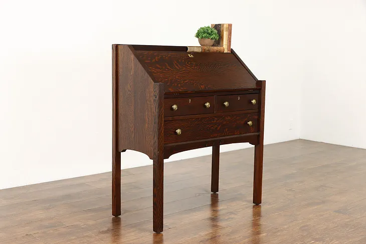 Mission Oak Arts & Crafts Drop Front Antique Craftsman Secretary Desk #37539