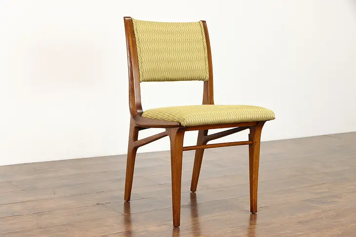 Midcentury Modern Vintage Teak Desk or Side Chair, New Upholstery Drexel #37859