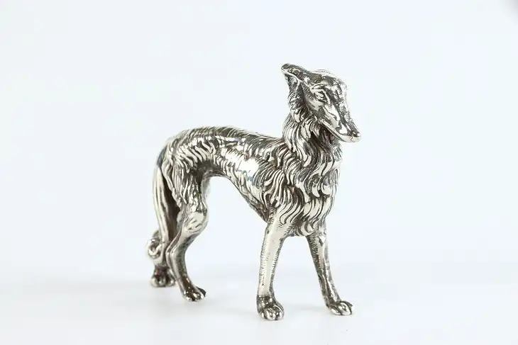 Borzoi Dog Sculpture Vintage Sterling Silver Figurine #38420