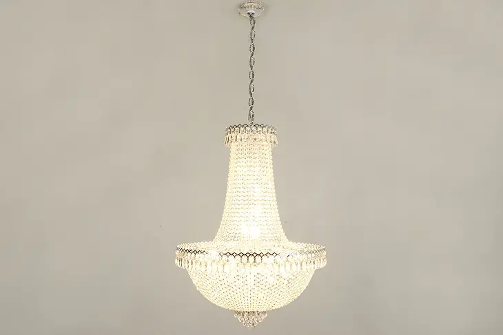 Modern Chandelier with Cut Crystal Prisms, 31 Bulbs #38752