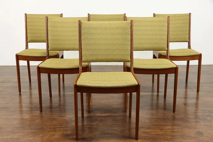 Set of 6 Midcentury Modern Vintage Teak Dining or Office Chairs, Dixie #38904