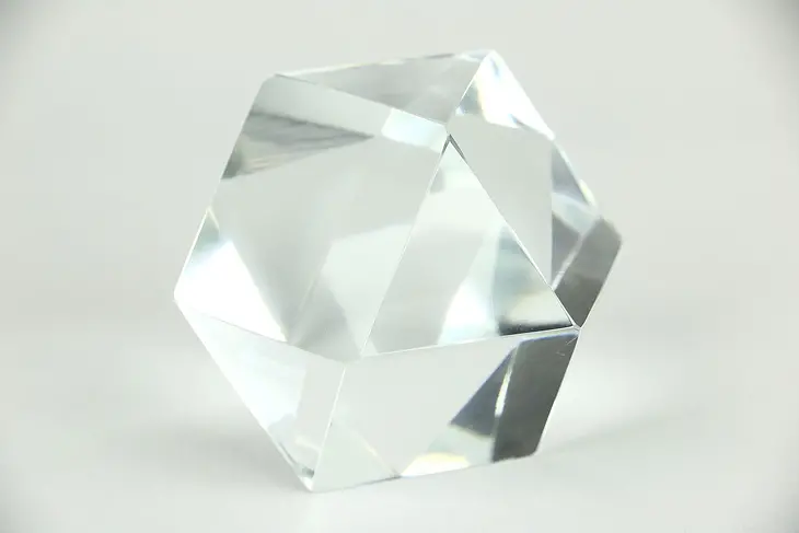 Faceted Crystal Blown and Cut Paperweight