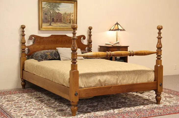 Stickley NY Cherry & Maple Vintage Full Size Poster Bed