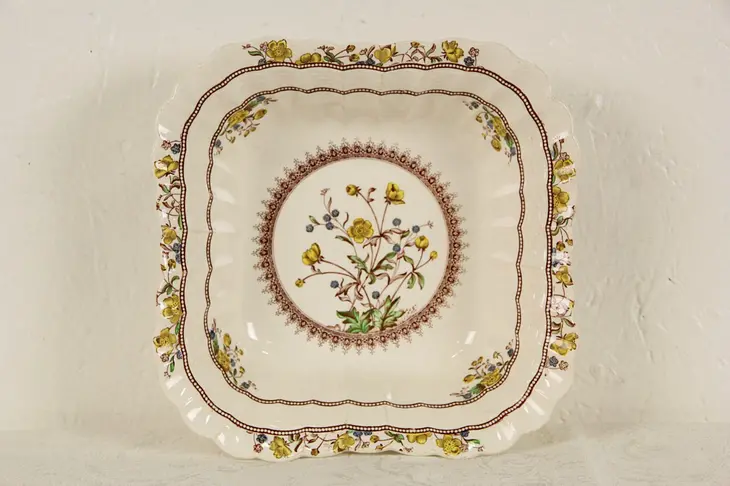 English Spode Buttercup Square Serving or Casserole Bowl