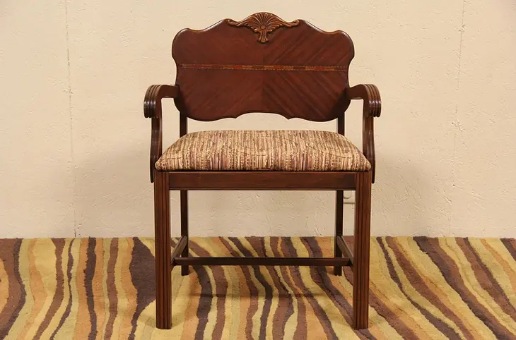 Art Deco 1935 Upholstered Bench or Vanity Chair