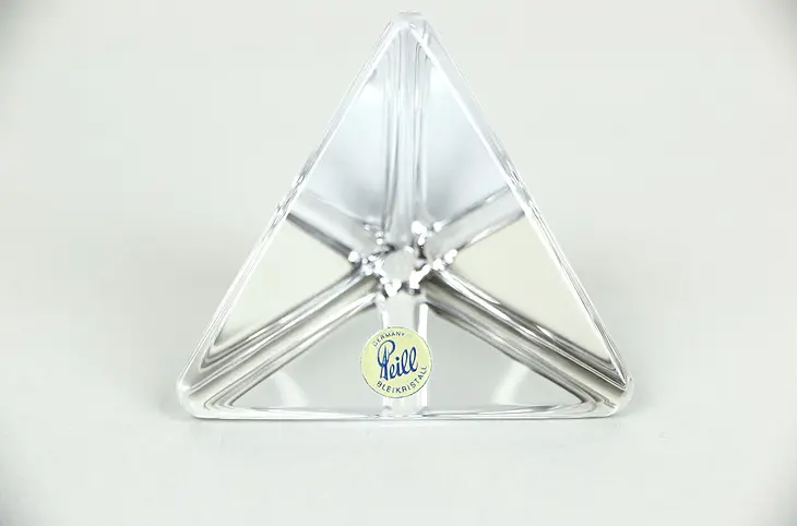 Pyramid Crystal Paperweight, Signed Reill, Germany