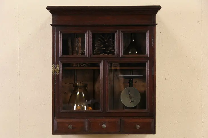 Countertop or Hanging Antique 1890's Bookcase Cupboard