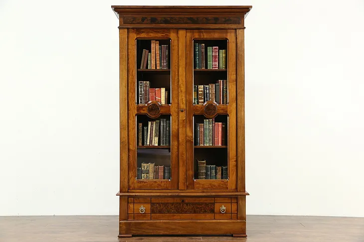 Victorian Eastlake 1885 Antique Bookcase or Display Cabinet