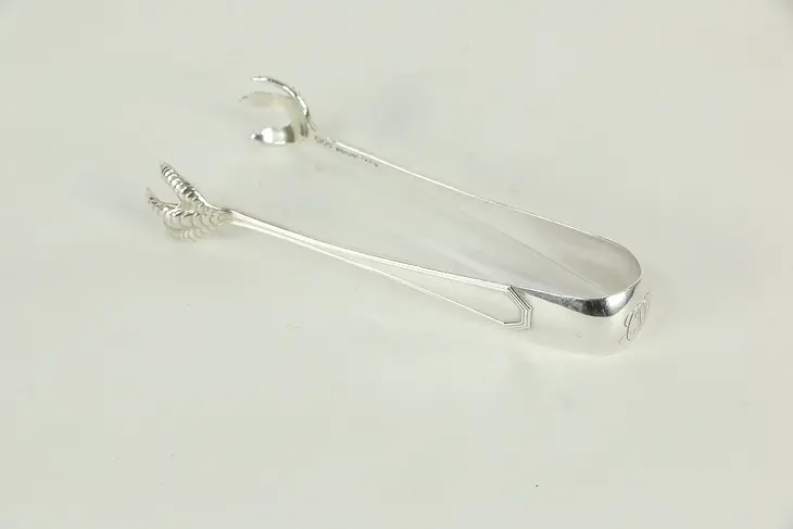 Sterling Silver Antique Sugar Tongs, Signed Dickinson