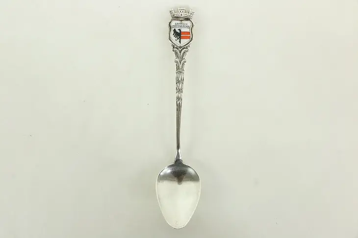 Garmisch Partenkirchen Germany 835 Silver & Enamel Souvenir Spoon