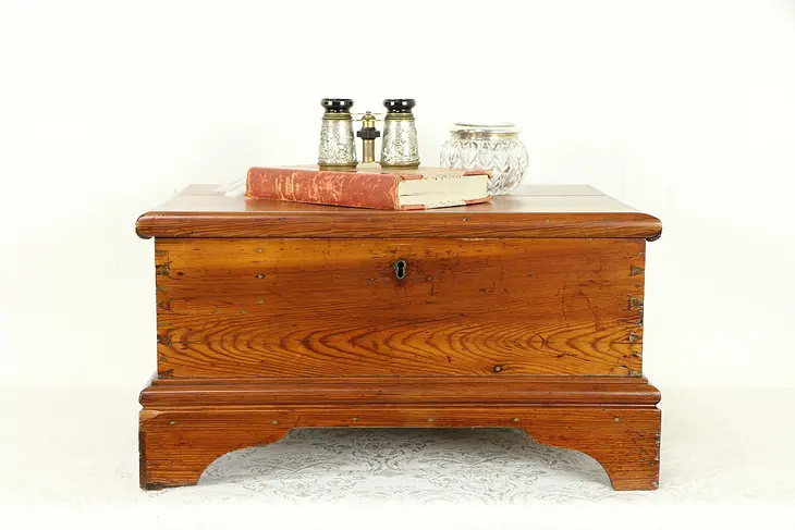 Country Pine 1840 Antique Document or Tabletop Treasure Box, Ohio #31016