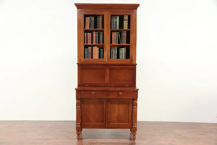 New England Antique Empire Cherry Secretary Desk & Bookcase #29830