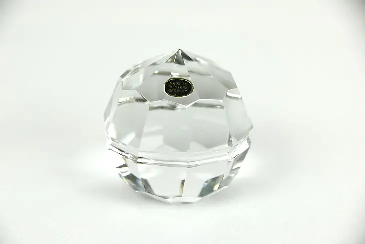 Faceted Crystal Vintage Paperweight, Signed "Made in Western Germany"