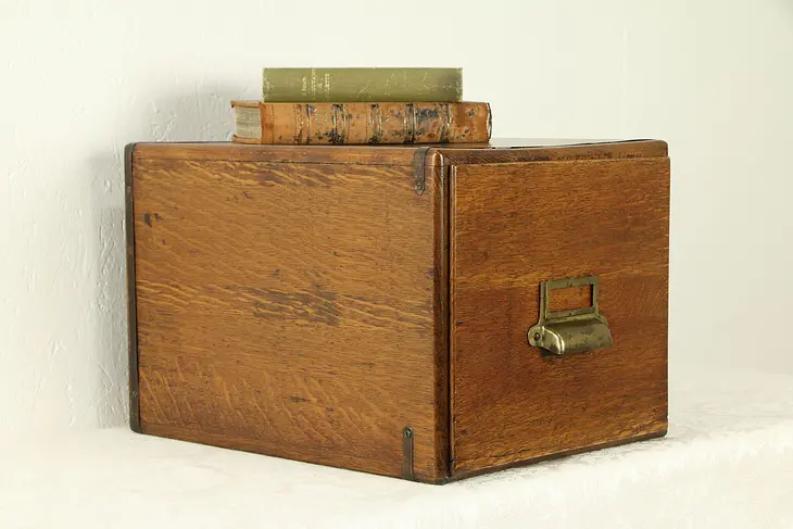 Oak Quarter Sawn Antique Desktop 8x10 File Drawer Cabinet #32041