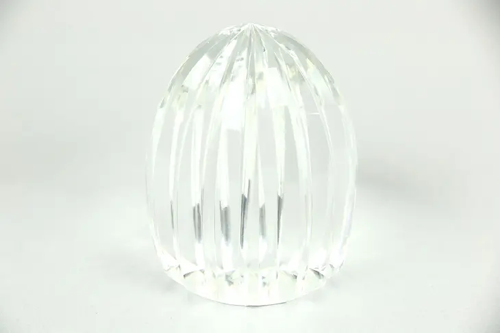 Fluted Crystal Paperweight, Signed Post House, Hand Cut, Japan