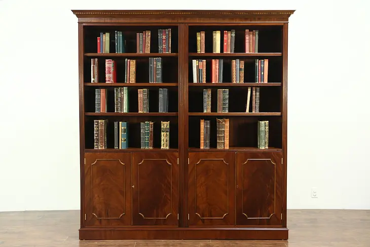 Library or Office Vintage Mahogany Bookcase, Adjustable Shelves