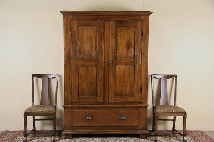 Country Pine 1870 Antique Armoire or Closet