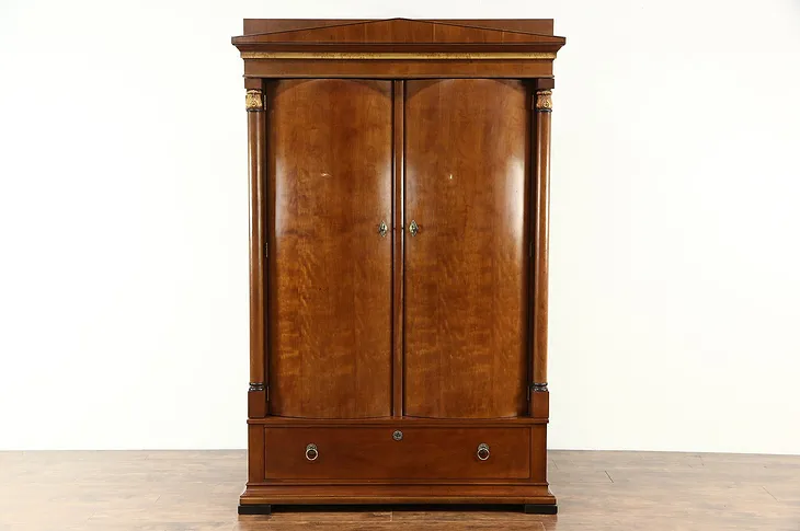 Henredon Signed Vintage  Neoclassical Cherry Armoire or Entertainment Center