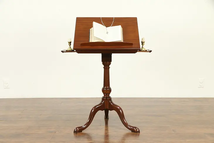 Bible or Dictionary Stand, Vintage Mahogany, Adjustable Top  #31834
