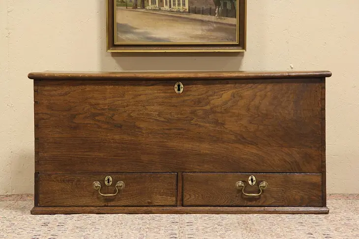 Oak 1820's Blanket Chest, Bench or Coffee Table