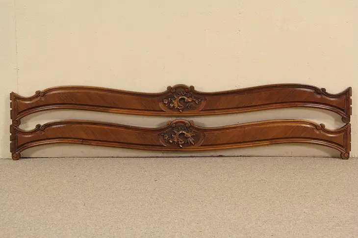Pair of Salvage French Walnut Antique 1890 Bed Rails
