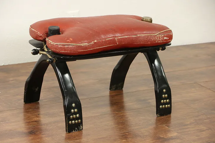 Egyptian Leather Vintage Camel  Saddle, Bench or Stool