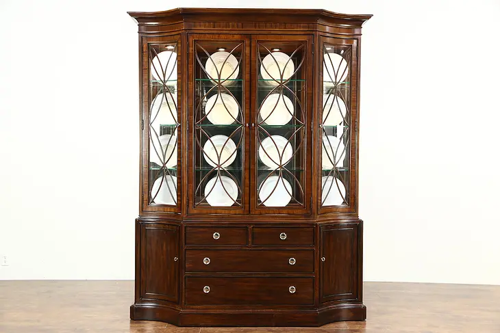 Traditional Breakfront China or Curio Display Cabinet, American Drew 2012