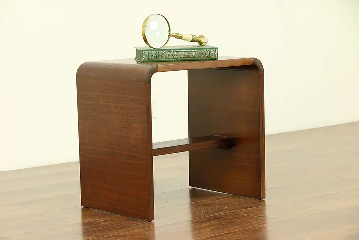 Midcentury Modern Vintage Walnut Vanity Bench, Low Table or Nightstand #30705
