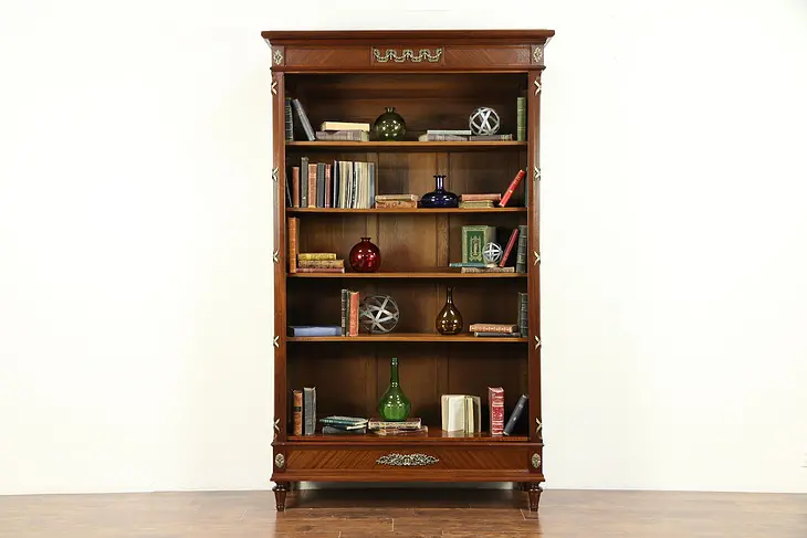 Open Shelf Antique French Bookcase, Linen, Pantry or China Cabinet #30480