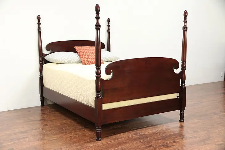 Mahogany Traditional Antique Full or Double Size Poster Bed #29442