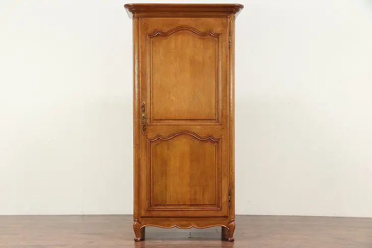Country French Carved Oak Antique Armoire, Wardrobe or Closet #29548