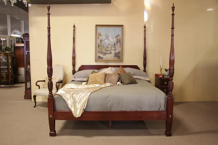 Ethan Allen 4 Poster Cherry King Size Bed