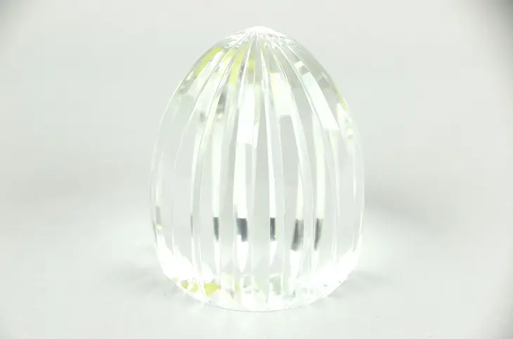 Fluted Crystal Paperweight, Signed Post House, Japan, Hand Cut