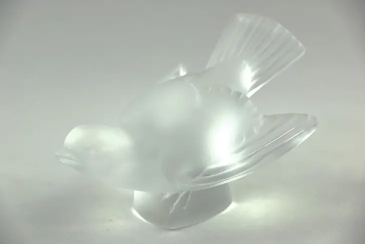 Lalique France Crystal Bird Sculpture, Wings Out