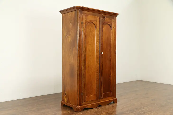 Country Pine Antique 1850's Primitive Armoire, Wardrobe or Closet #31122