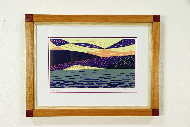 Kettle Moraine WI Landscape Serigraph, Custom Frame, Signed 1994 Bodden #30074