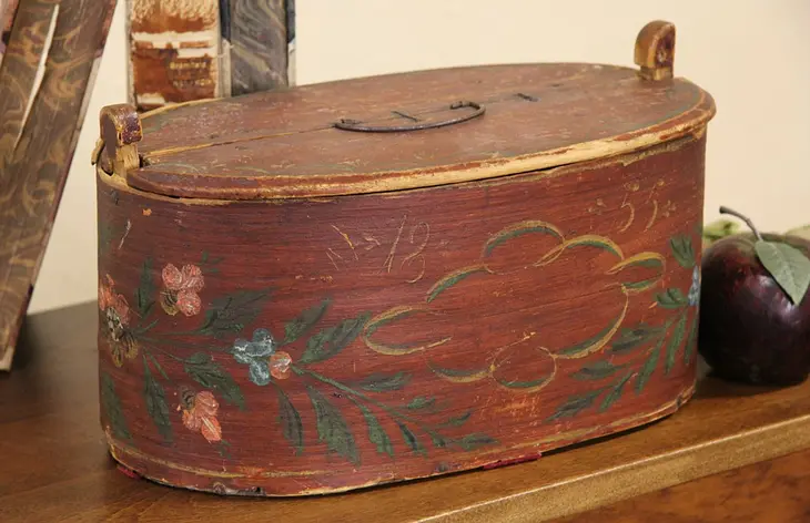 Swedish Folk Art Tina, Tine or Svepask Antique mid 1800's Box