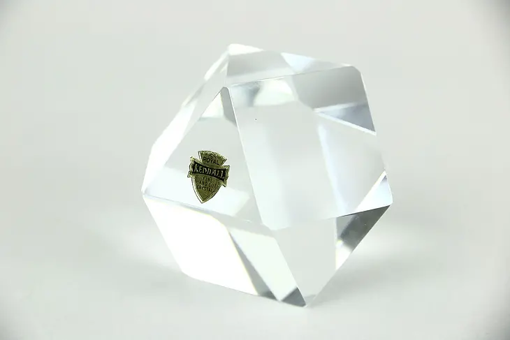 Cut Crystal Paperweight, Signed Royal Kendall