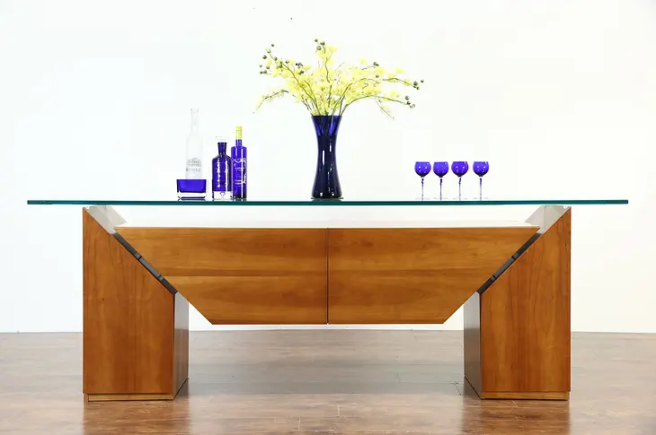 Cherry Contemporary Hall or TV Console, Sideboard, Server or Buffet